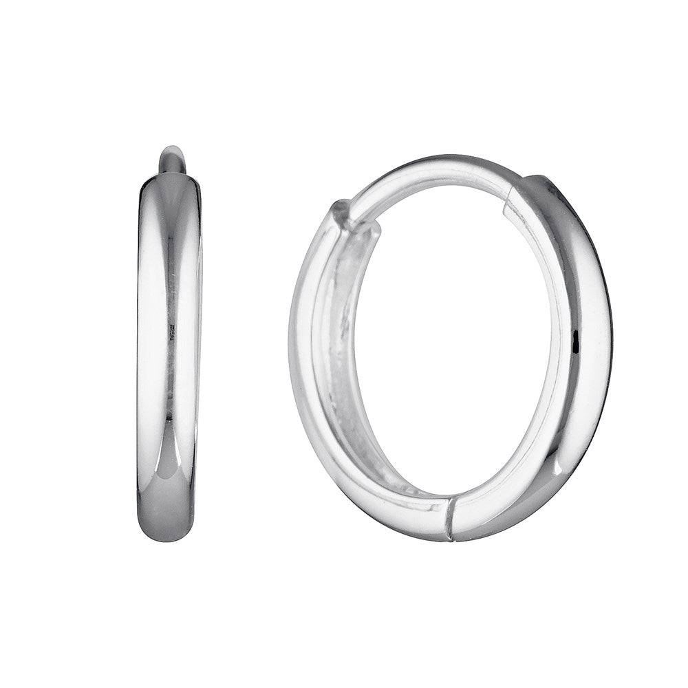 Small Huggie Hoop Earrings 12mm Silver - Bowerbird Jewels - Online Jewellery Stores
