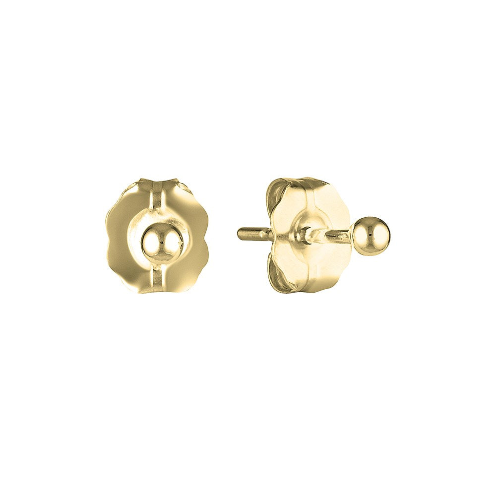 2.0mm Ball Stud Earrings Gold - Bowerbird Jewels - Online Jewellery Stores