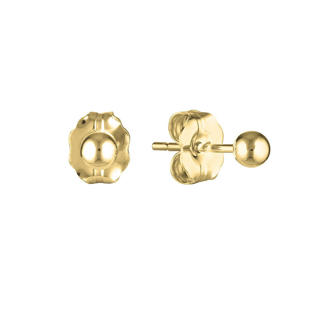 3.0mm Ball Stud Earrings Gold - Bowerbird Jewels - Online Jewellery Stores