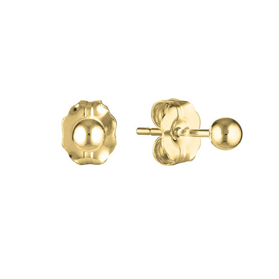 3.0mm Ball Stud Earrings Gold - Bowerbird Jewels - Online Jewellery Stores