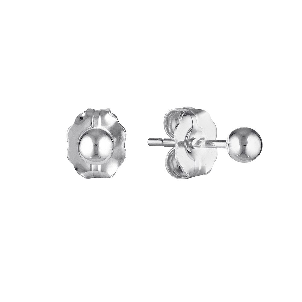 3.0mm Ball Stud Earrings Silver 3 - Bowerbird Jewels - Online Jewellery Stores