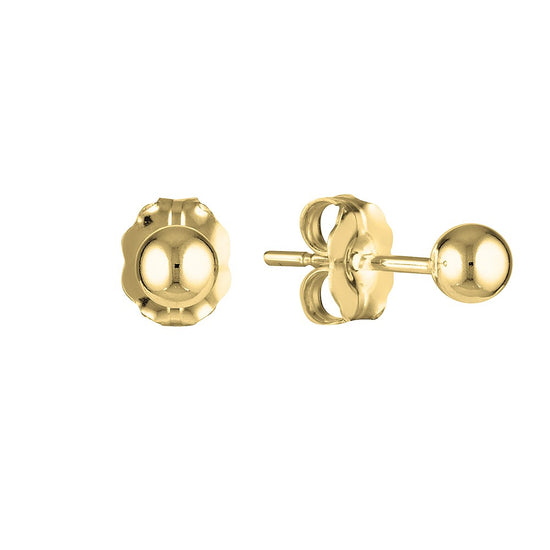 4.0mm Ball Stud Earrings Gold - Bowerbird Jewels - Online Jewellery Stores