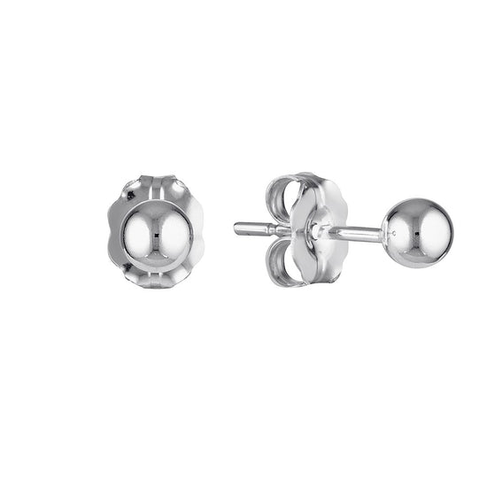 4.0mm Ball Stud Earrings Silver 3 - Bowerbird Jewels - Online Jewellery Stores