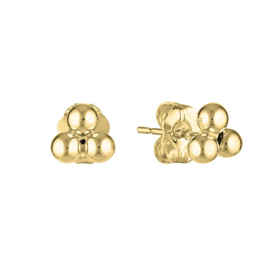 Gold Filled 3 Ball Stud Earrings 2 - Bowerbird Jewels - Online Jewellery Stores