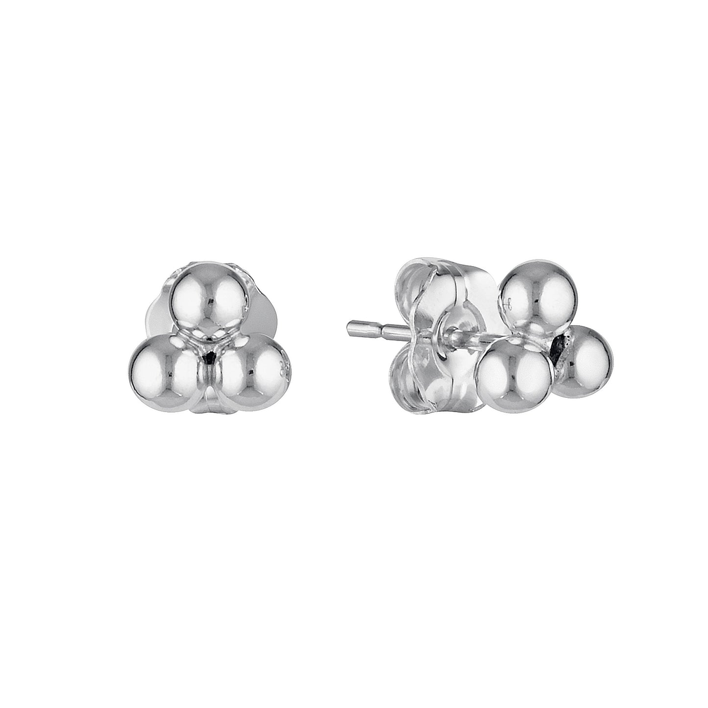 Sterling Silver Three Ball Stud Earrings  2 - Bowerbird Jewels - Online Jewellery Stores