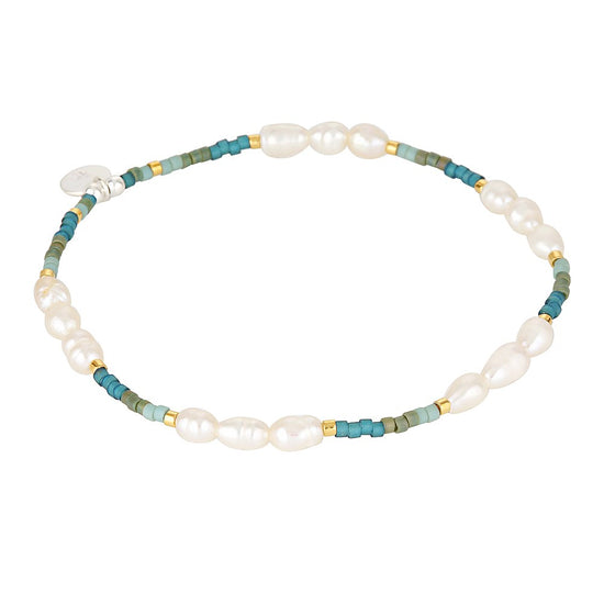 Load image into Gallery viewer, Moonstruck Pearl Stacking Bracelets Dark Seafoam  - Bowerbird Jewels - Online Jewellery Stores
