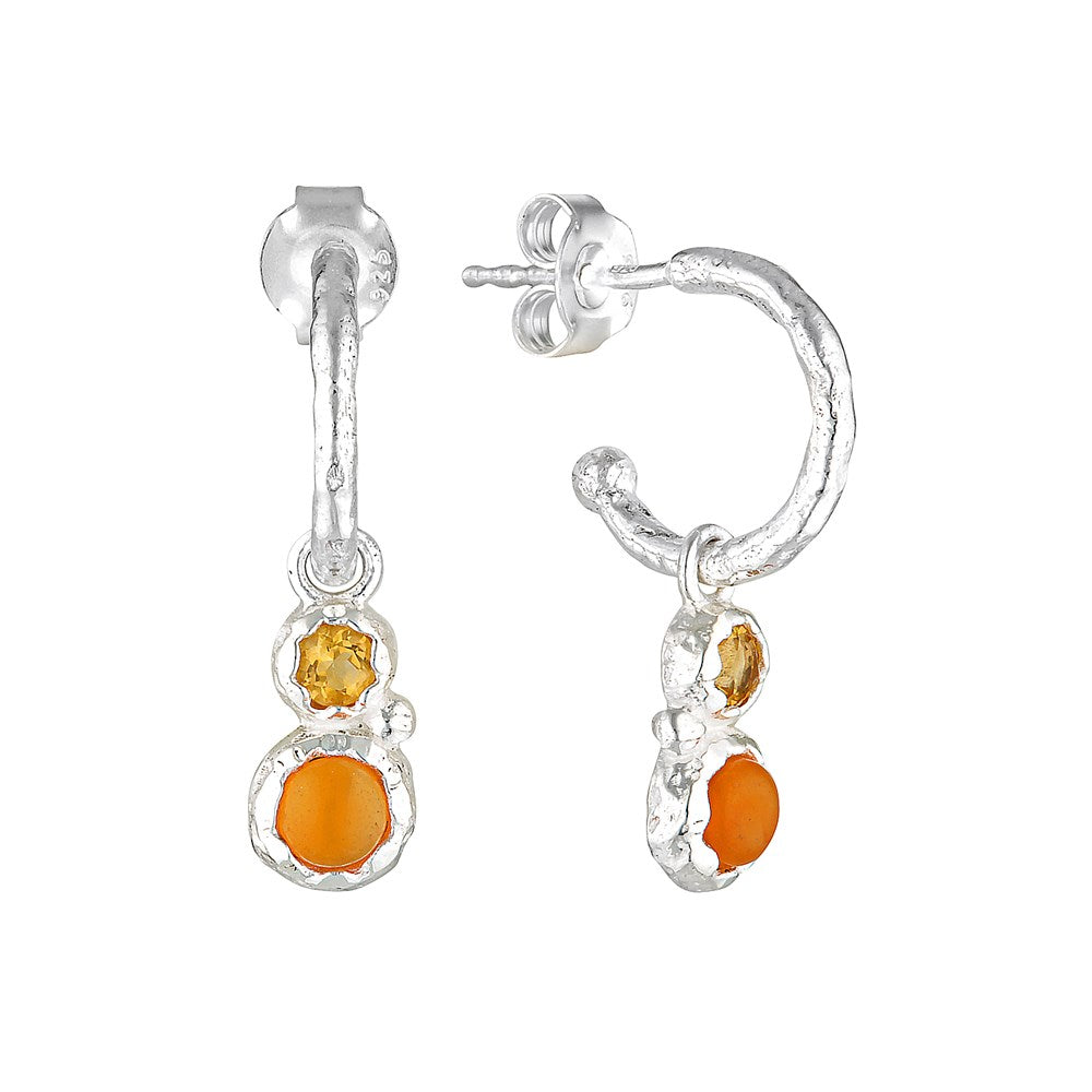 Energised Organic Drop Earrings Silver - Bowerbird Jewels - Online Jewellery Stores