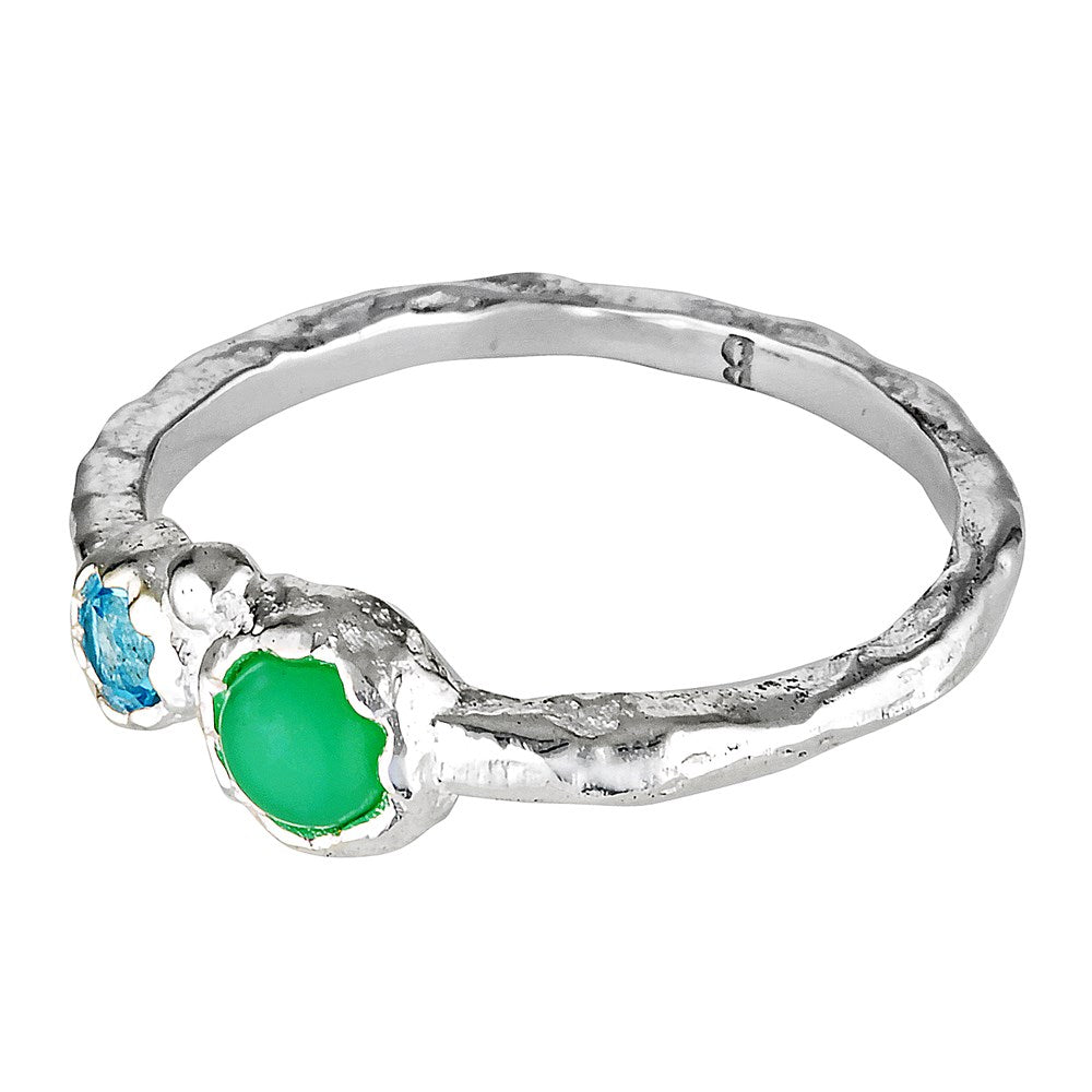 Load image into Gallery viewer, Empowered Organic Silver Stacking Ring 2 - Bowerbird Jewels - Online Jewellery Stores
