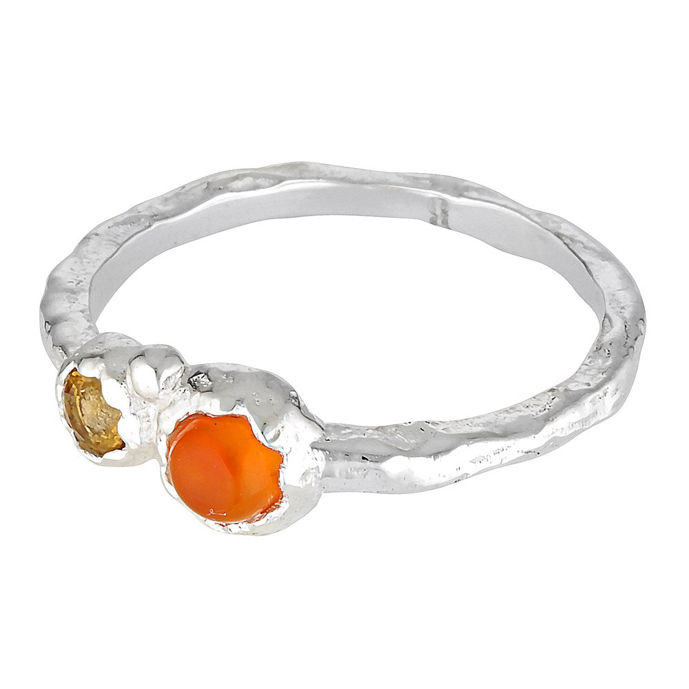 Energised Organic Silver Stacking Ring 2 - Bowerbird Jewels - Online Jewellery Stores