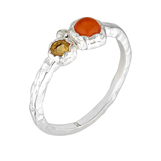 Energised Organic Silver Stacking Ring 3 - Bowerbird Jewels - Online Jewellery Stores
