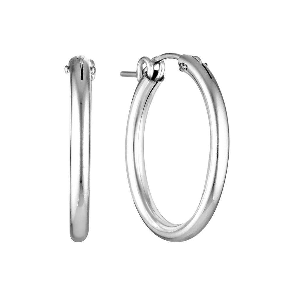 Load image into Gallery viewer,  Hoop Earrings 22mm Silver - Bowerbird Jewels - Online Jewellery Stores
