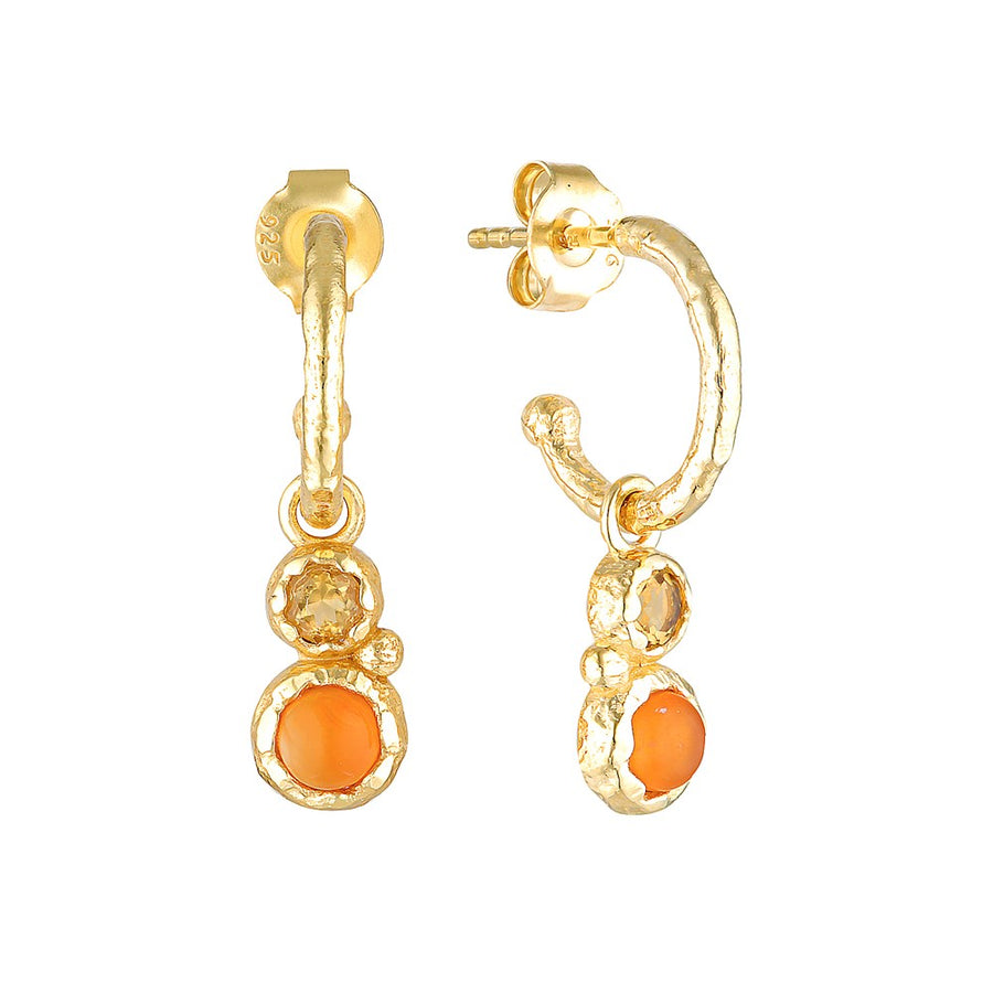 Energised Organic Drop Earrings Gold 1 - Bowerbird Jewels - Online Jewellery Store