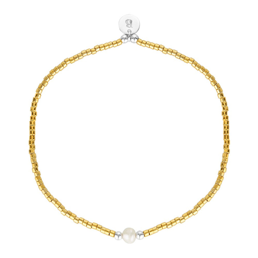 Kaleidoscope Pearl Bead Stacking Bracelets Gold 1 - Bowerbird Jewels - Online Jewellery Store