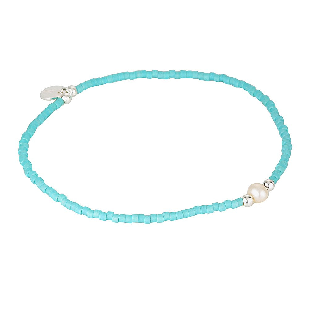Kaleidoscope Pearl Bead Stacking Bracelets Turquoise 1 - Bowerbird Jewels - Online Jewellery Store