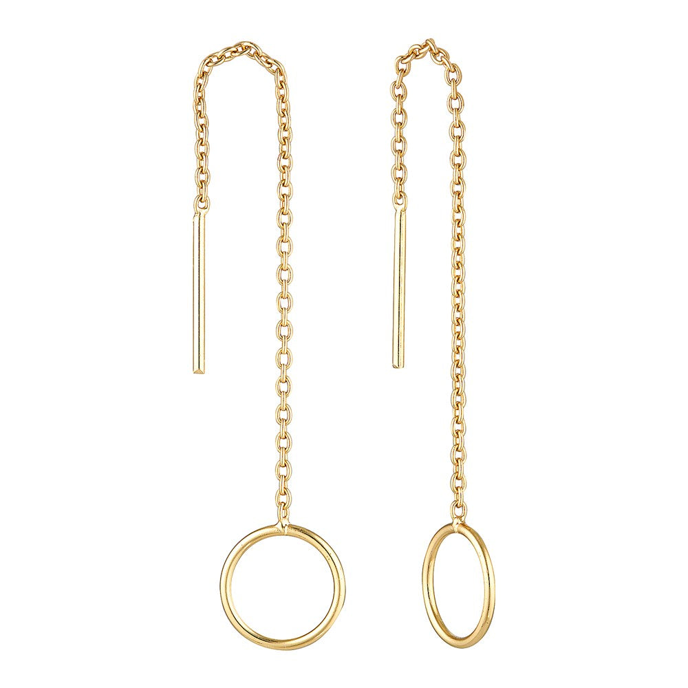 Loop Thread Earrings Gold 1 - Bowerbird Jewels - Online Jewellery Store