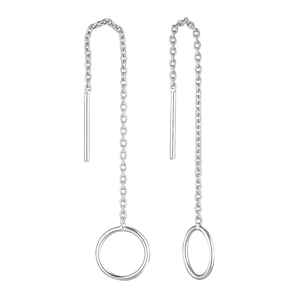 Loop Thread Earrings Silver 1 - Bowerbird Jewels - Online Jewellery Store