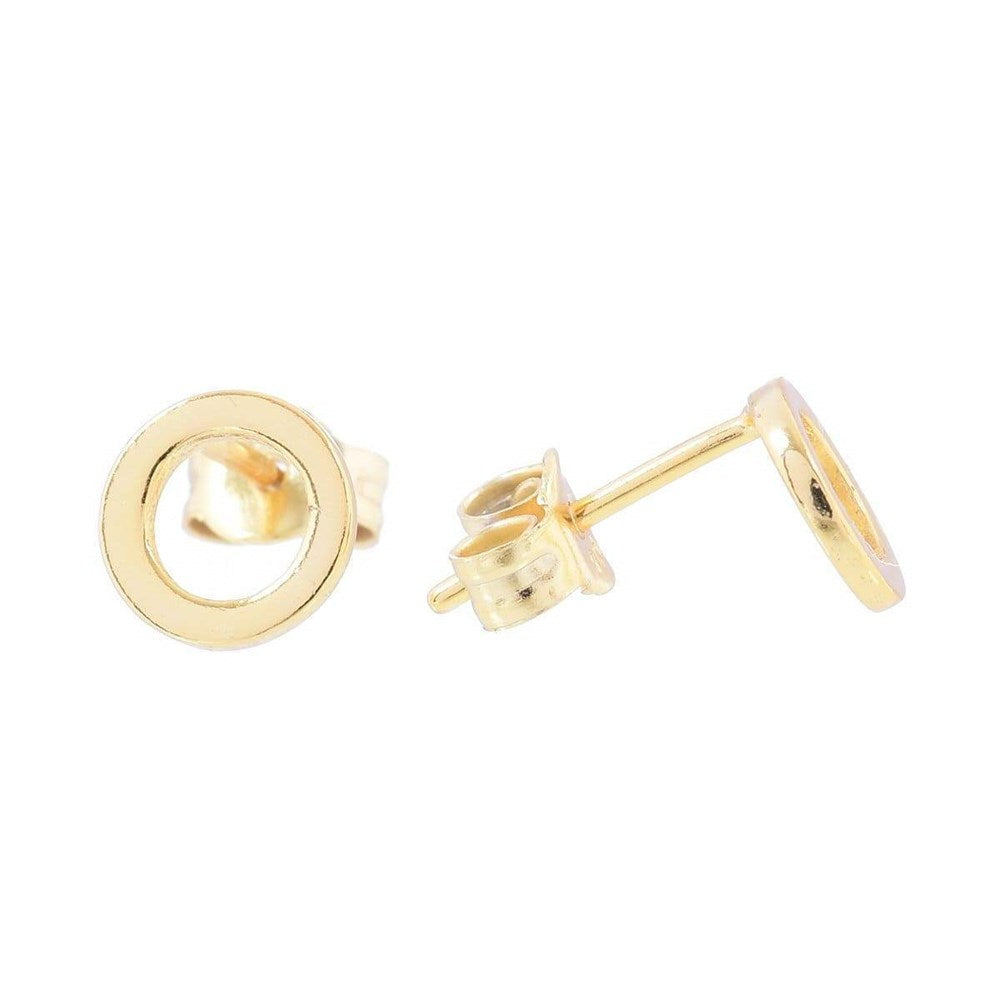 Open Circle Studs Gold 1 - Bowerbird Jewels - Online Jewellery Store