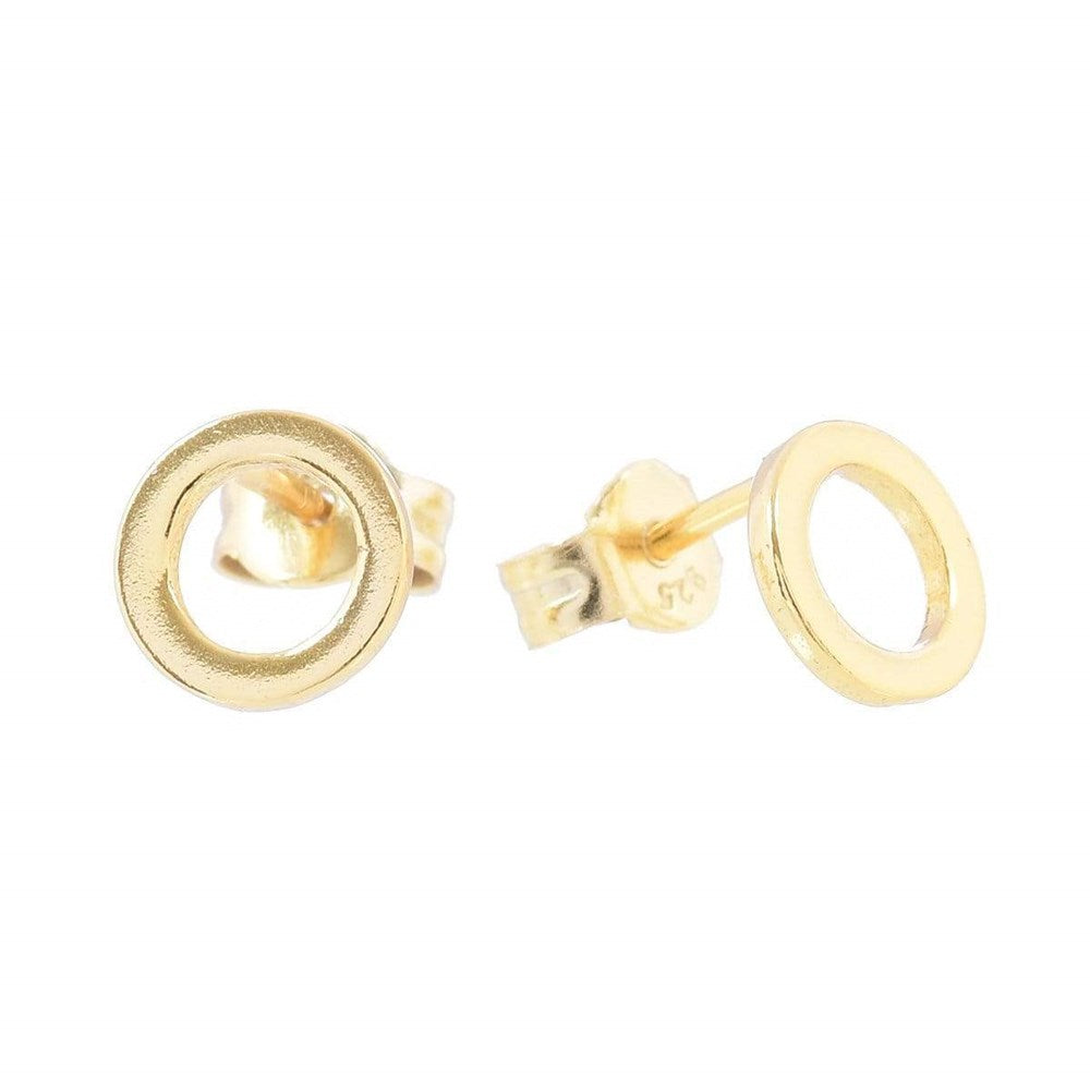 Open Circle Studs Gold 2 - Bowerbird Jewels - Online Jewellery Store