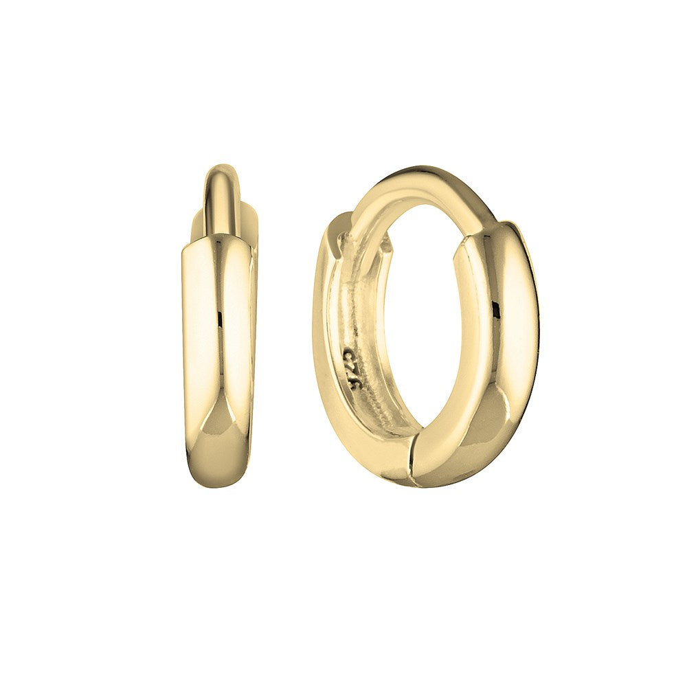 Petite Hoop Huggie Earrings 9.0mm Gold 1 - Bowerbird Jewels - Online Jewellery Store
