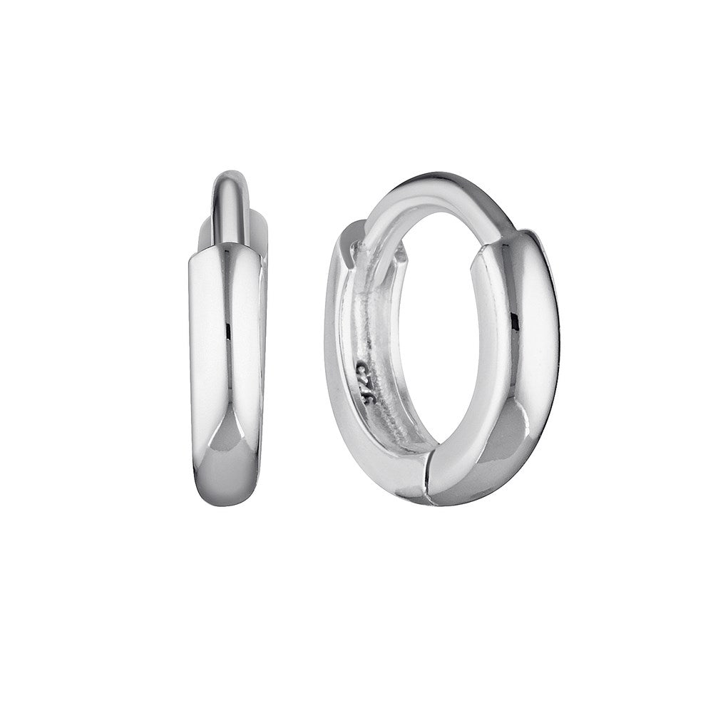 Petite Hoop Huggie Earrings 9.0mm Silver 1 - Bowerbird Jewels - Online Jewellery Store