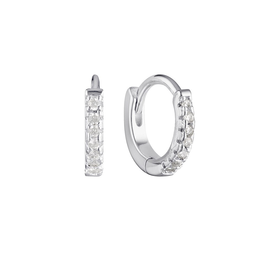 Reverie Mini Huggie Earrings Silver 1 - Bowerbird Jewels - Online Jewellery Store