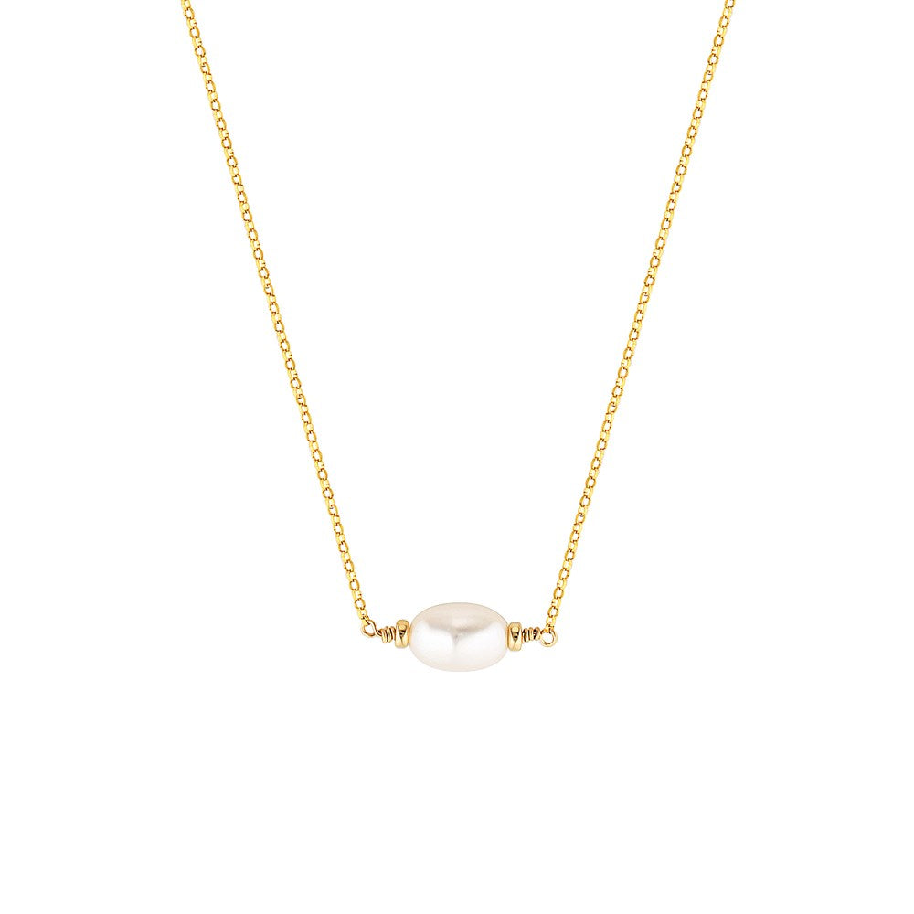 Sarang Pearl Necklace Gold 1 - Bowerbird Jewels - Online Jewellery Store