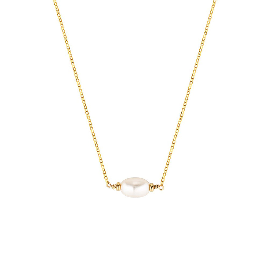 Sarang Pearl Necklace Gold 1 - Bowerbird Jewels - Online Jewellery Store