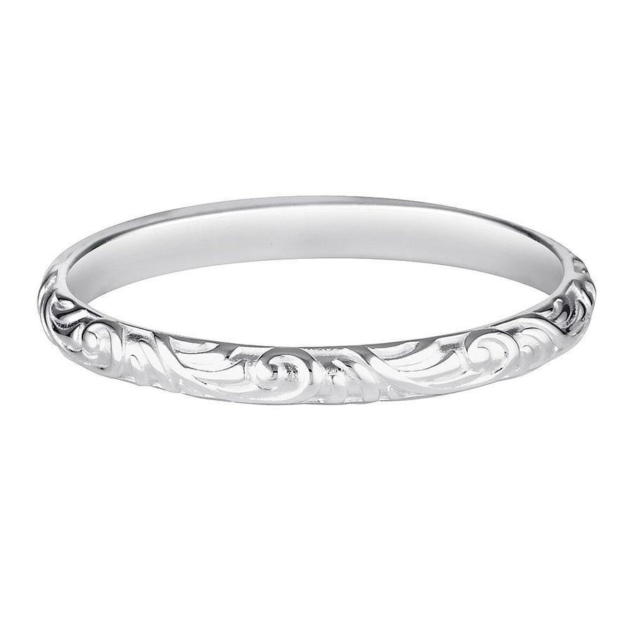 Silver Wavy Pattern Ring Silver 1 - Bowerbird Jewels - Online Jewellery Store
