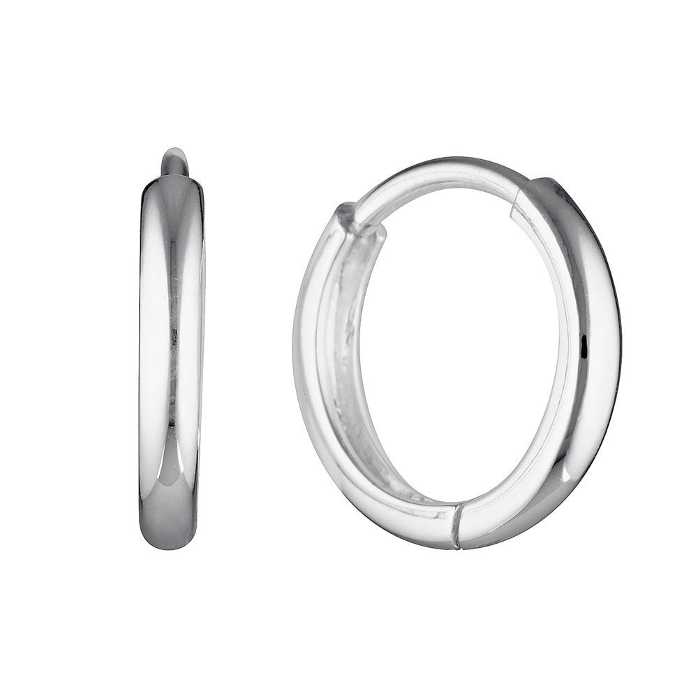Small Huggie Hoop Earrings 12mm Silver 1 - Bowerbird Jewels - Online Jewellery Store