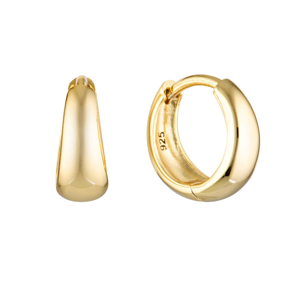 Tapering Hoop Earrings Gold 1 - Bowerbird Jewels - Online Jewellery Store